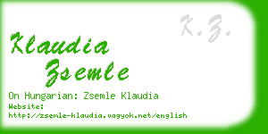 klaudia zsemle business card